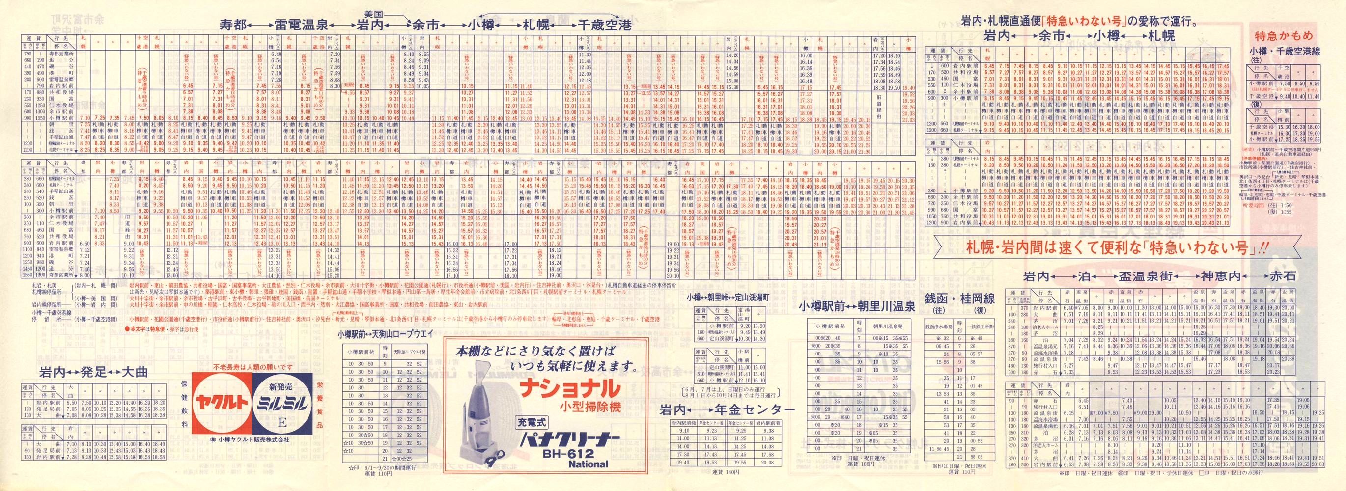 1984-04-10改正_北海道中央バス(小樽)_小樽事業部管内郊外線時刻表裏面