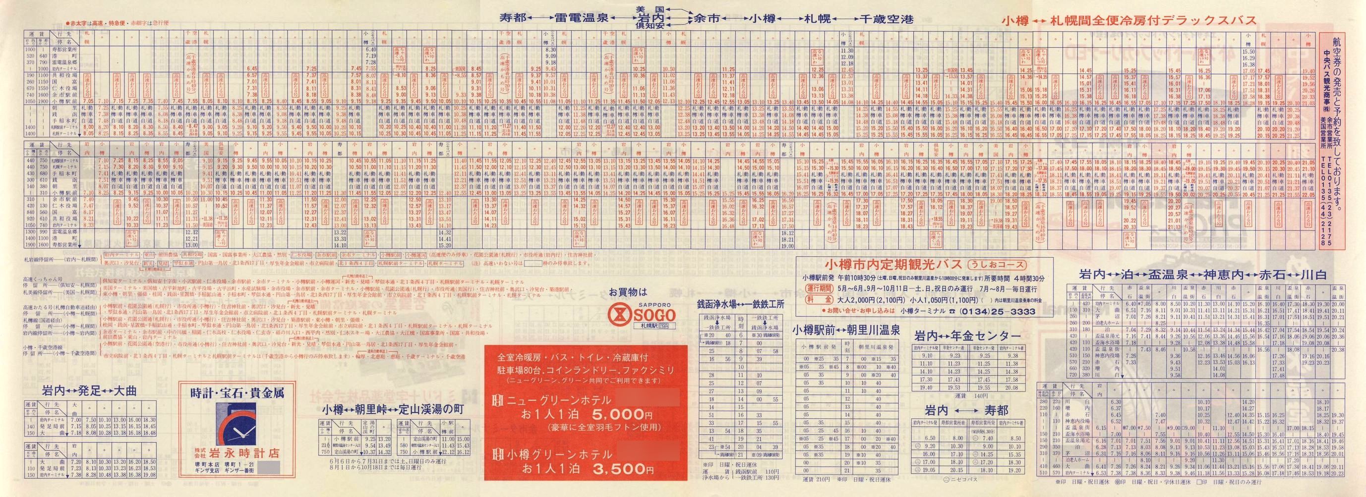 1987-03-21改正_北海道中央バス(小樽)_小樽事業部管内郊外線時刻表裏面