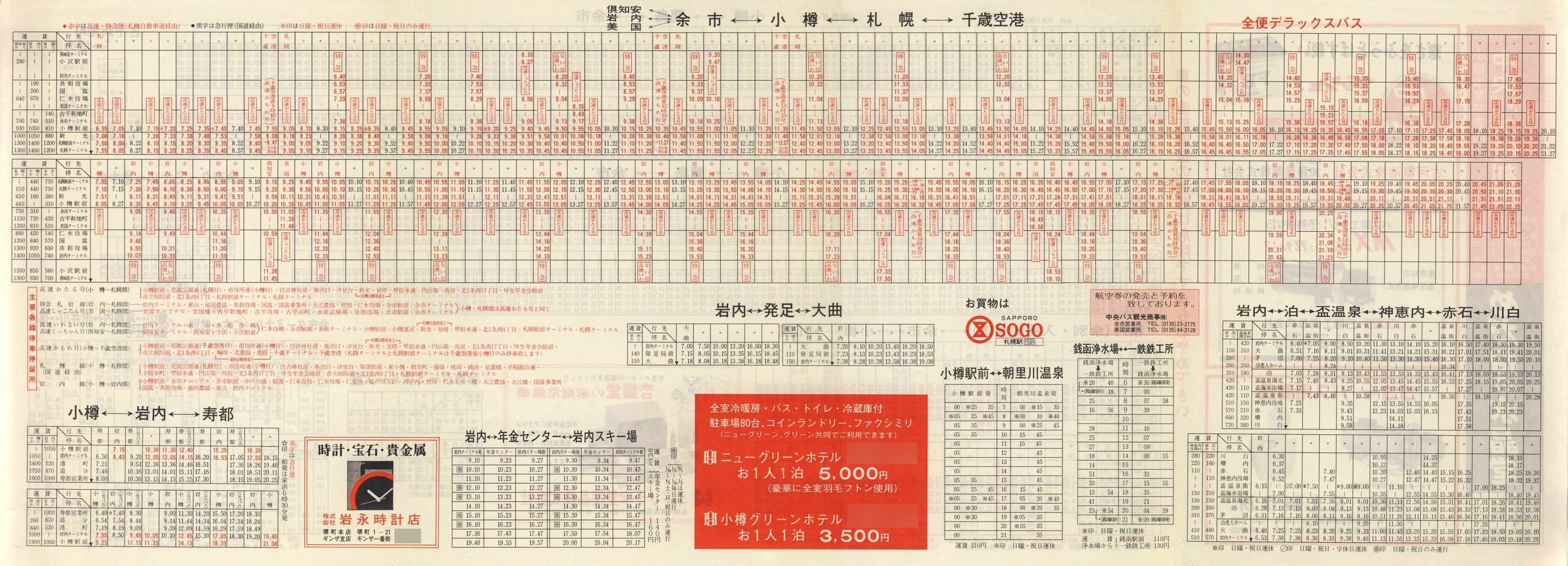 1987-12-01改正_北海道中央バス(小樽)_小樽事業部管内郊外線時刻表裏面