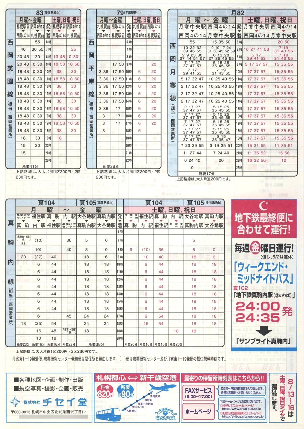 2003-04-01改正_北海道中央バス(札幌)_札幌市内線時刻表Ｆ裏面
