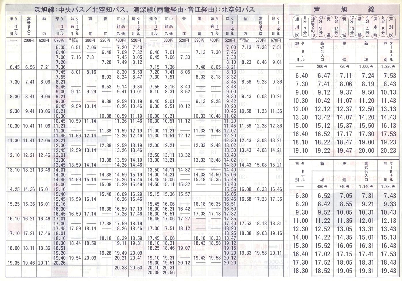 2003-04-01改正_北海道中央バス(空知)_旭川管内線時刻表裏面